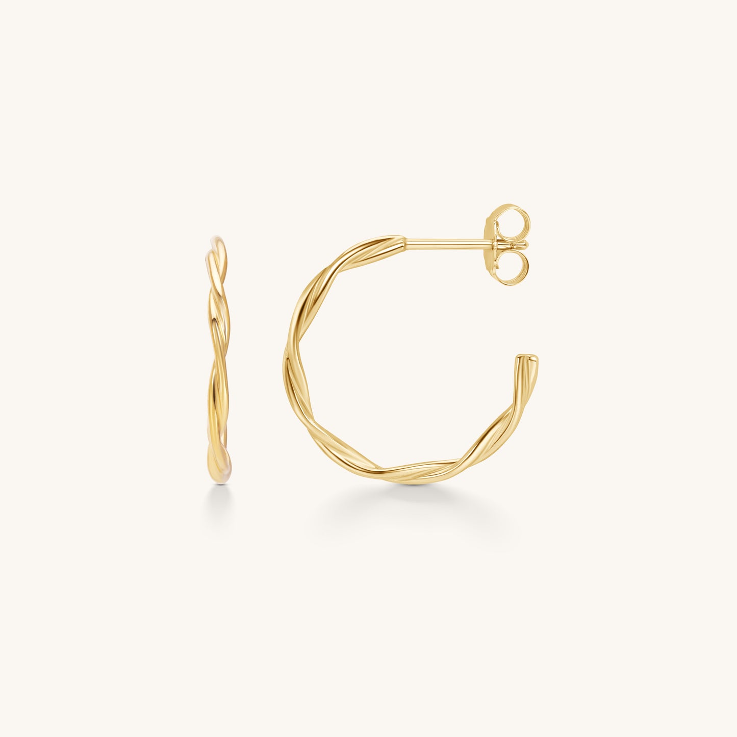 Twist Hoop Earrings | 18K Gold Plated Sterling Silver