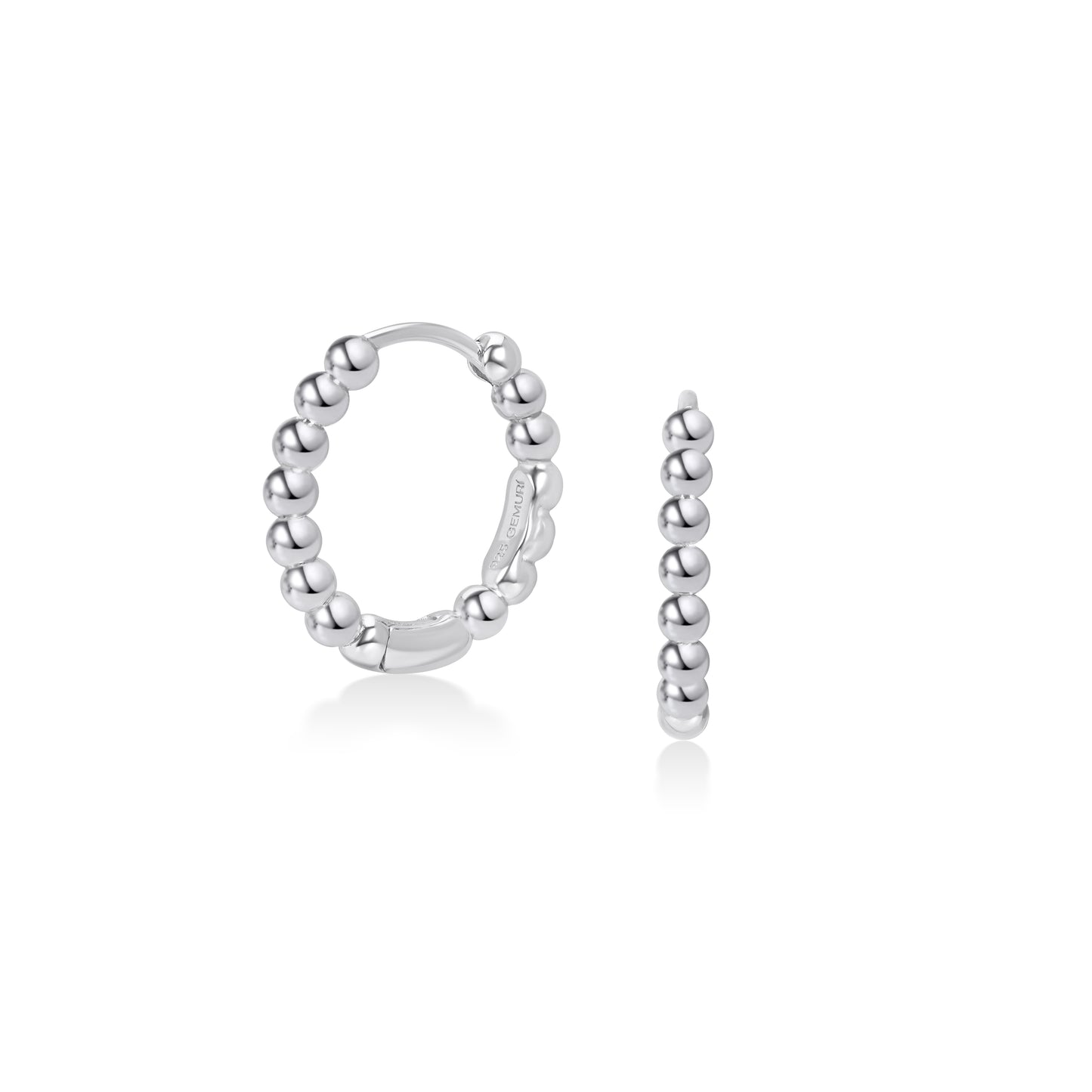 Beaded Hoop – 18K White Gold Glow