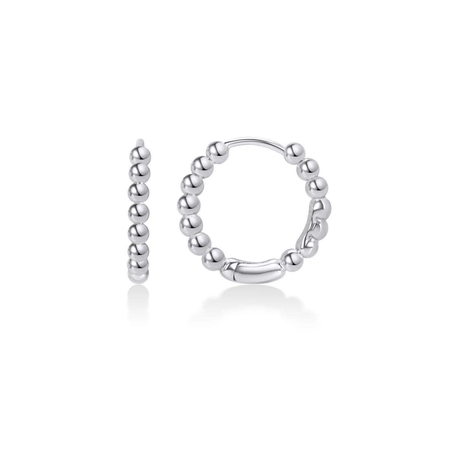 Beaded Hoop – 18K White Gold Glow