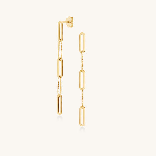 Chain Link Drop Earrings | 18K Gold Plated Sterling Silver