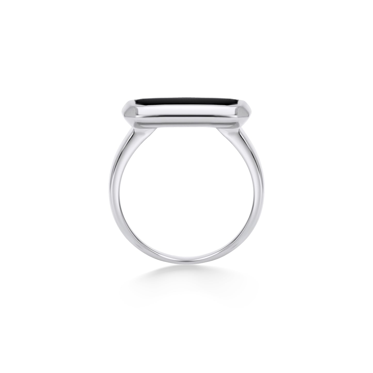 Octagon Onyx Ring – White Gold