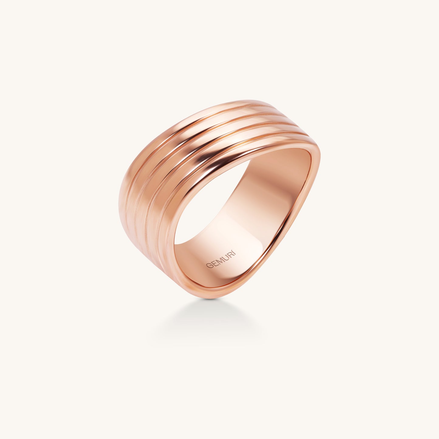 Sculpted Ridge Statement Ring | 18K Rose Gold Plated Sterling Silver