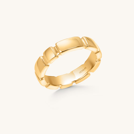 Modern Link Band Ring | 18K Gold Plated Sterling Silver