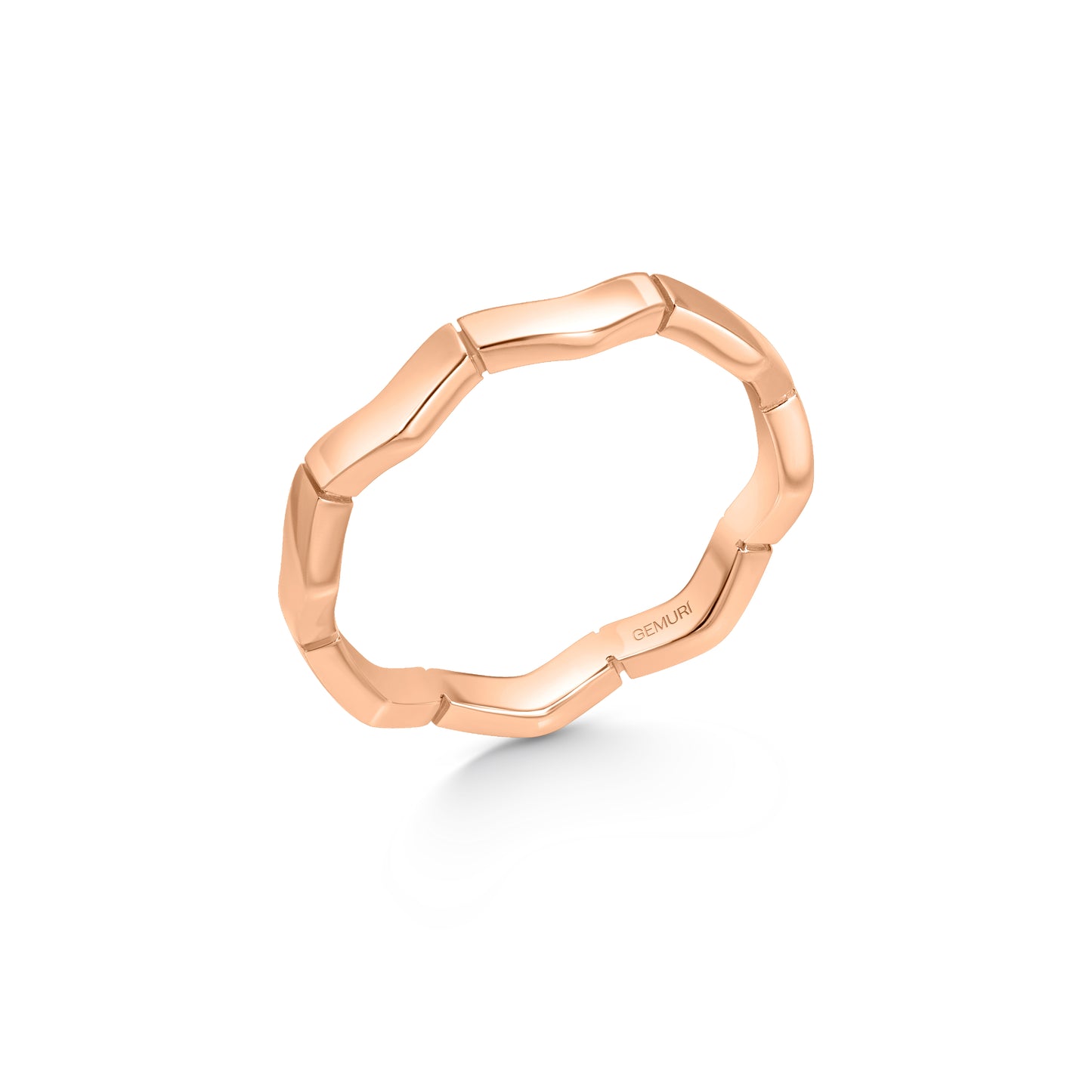 Wavy Link Stacking Ring | 18K Rose Gold Plated Sterling Silver