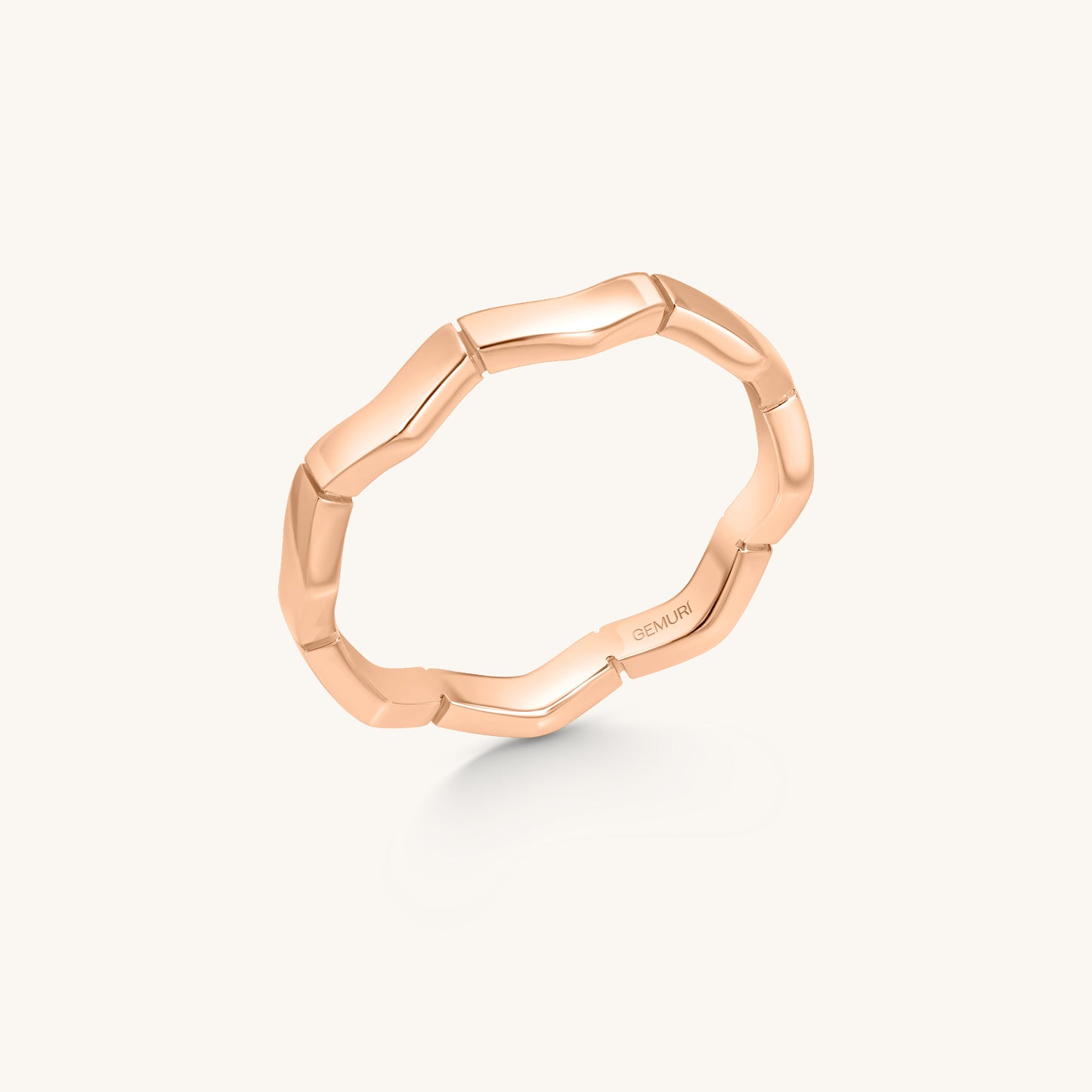 Wavy Link Stacking Ring | 18K Rose Gold Plated Sterling Silver