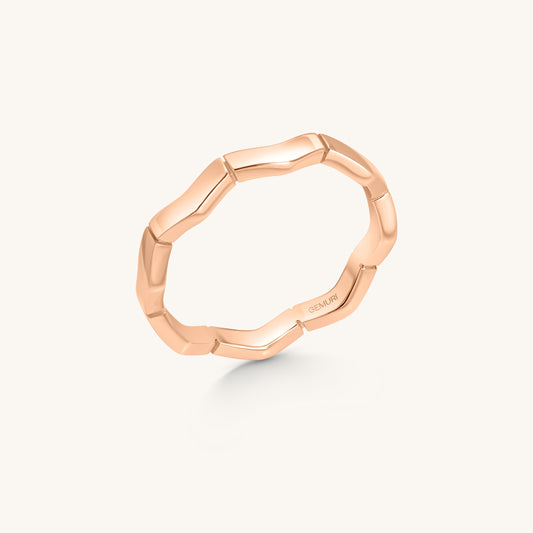 Wavy Link Stacking Ring | 18K Rose Gold Plated Sterling Silver