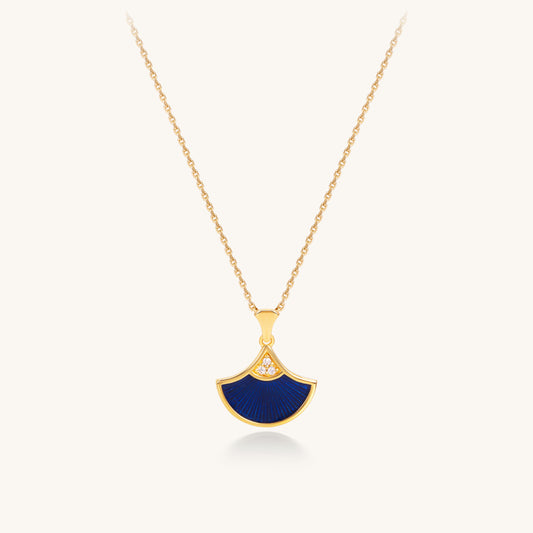 Ginkgo Fan Pendant Necklace | 18K Gold Plated Sterling Silver