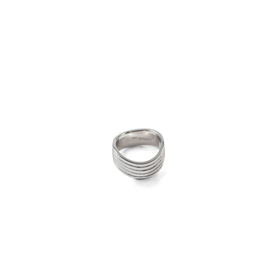 Sculpted Wave Band – 18K White Gold Plated