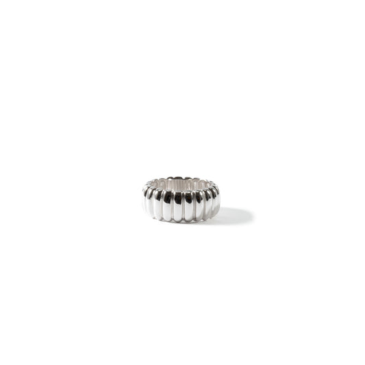 Pillar Band Ring – 18K White Gold Plated