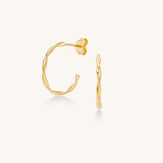 Twist Hoop Earrings | 18K Gold Plated Sterling Silver