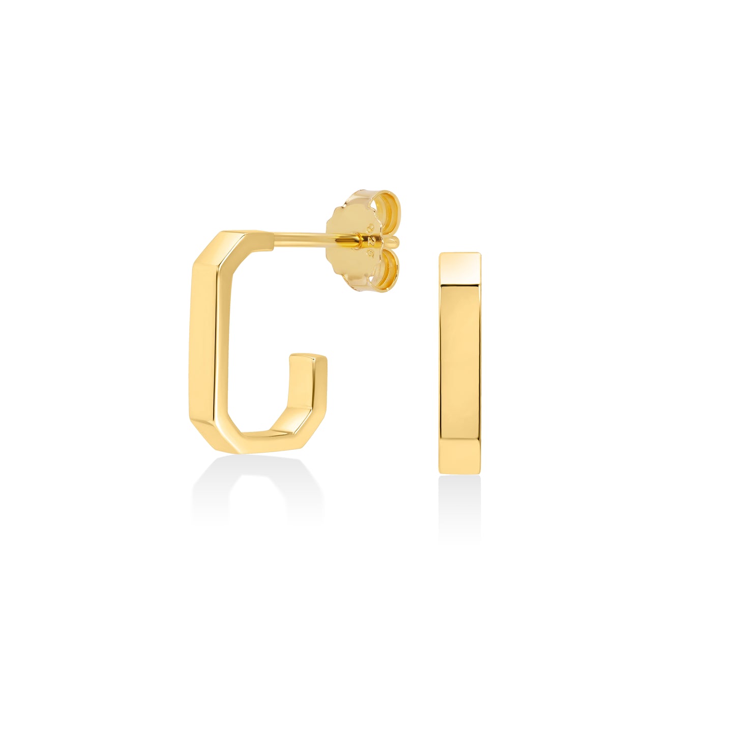 Geo Square Hoop Earrings | 18K Gold Plated Sterling Silver
