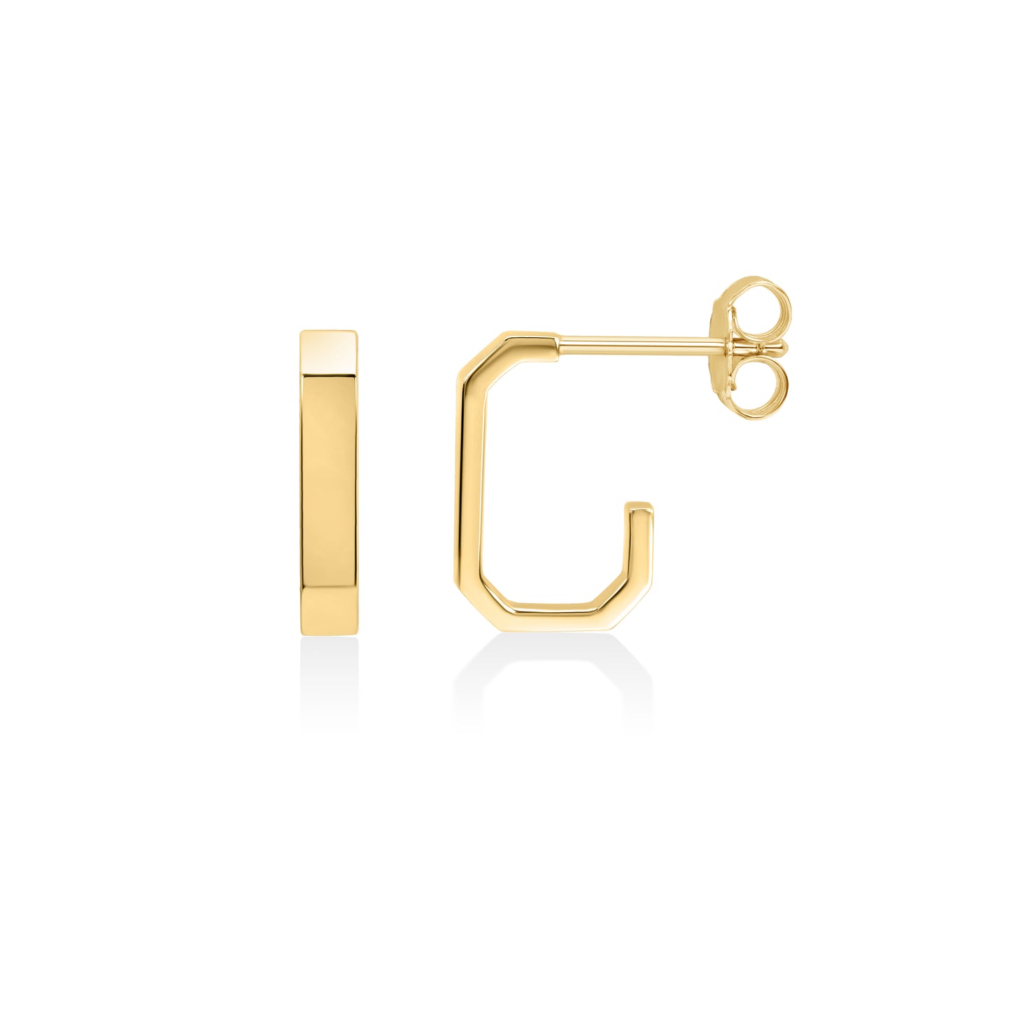 Geo Square Hoop Earrings | 18K Gold Plated Sterling Silver