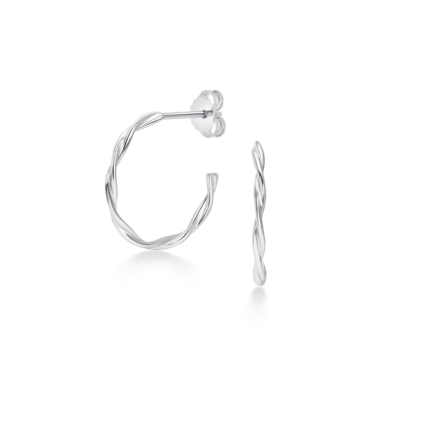 Twist Hoop Earrings | 18K White Gold Plated Sterling Silver