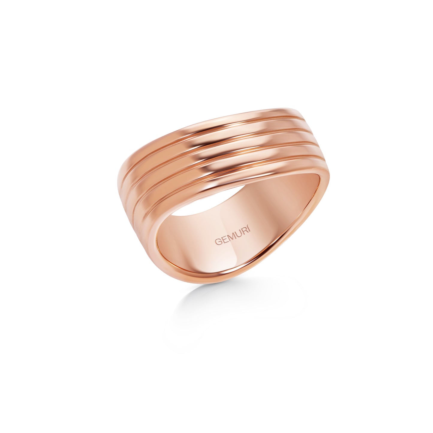 Sculpted Ridge Statement Ring | 18K Rose Gold Plated Sterling Silver