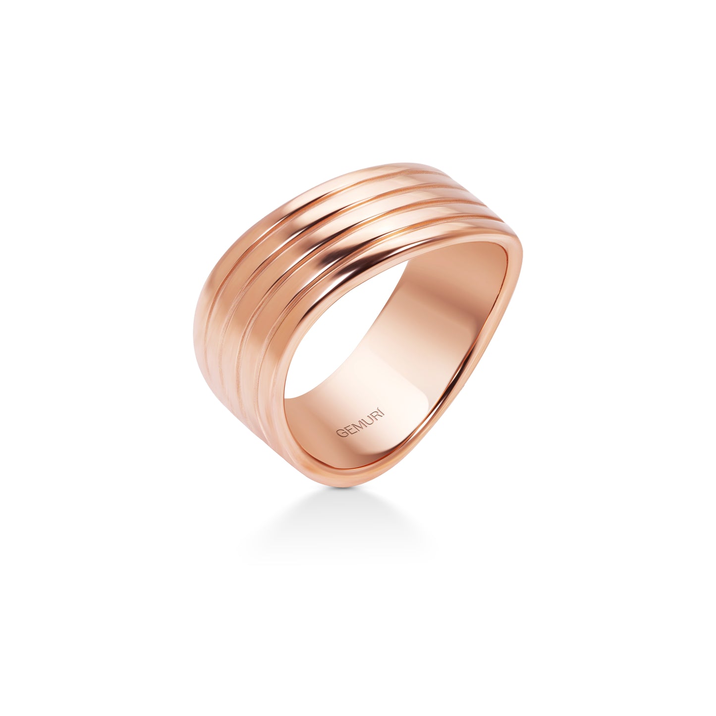 Sculpted Ridge Statement Ring | 18K Rose Gold Plated Sterling Silver