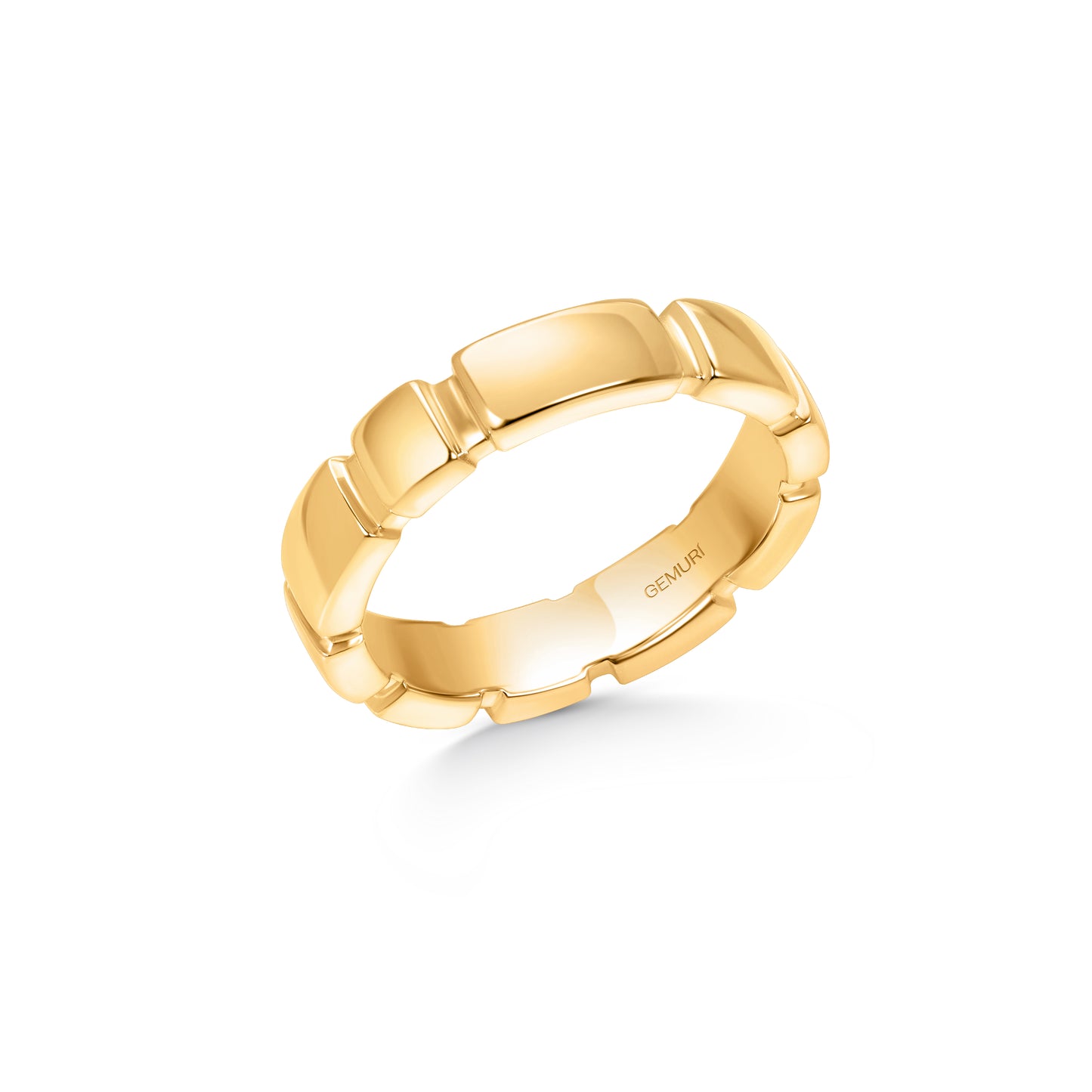 Modern Link Band Ring | 18K Gold Plated Sterling Silver