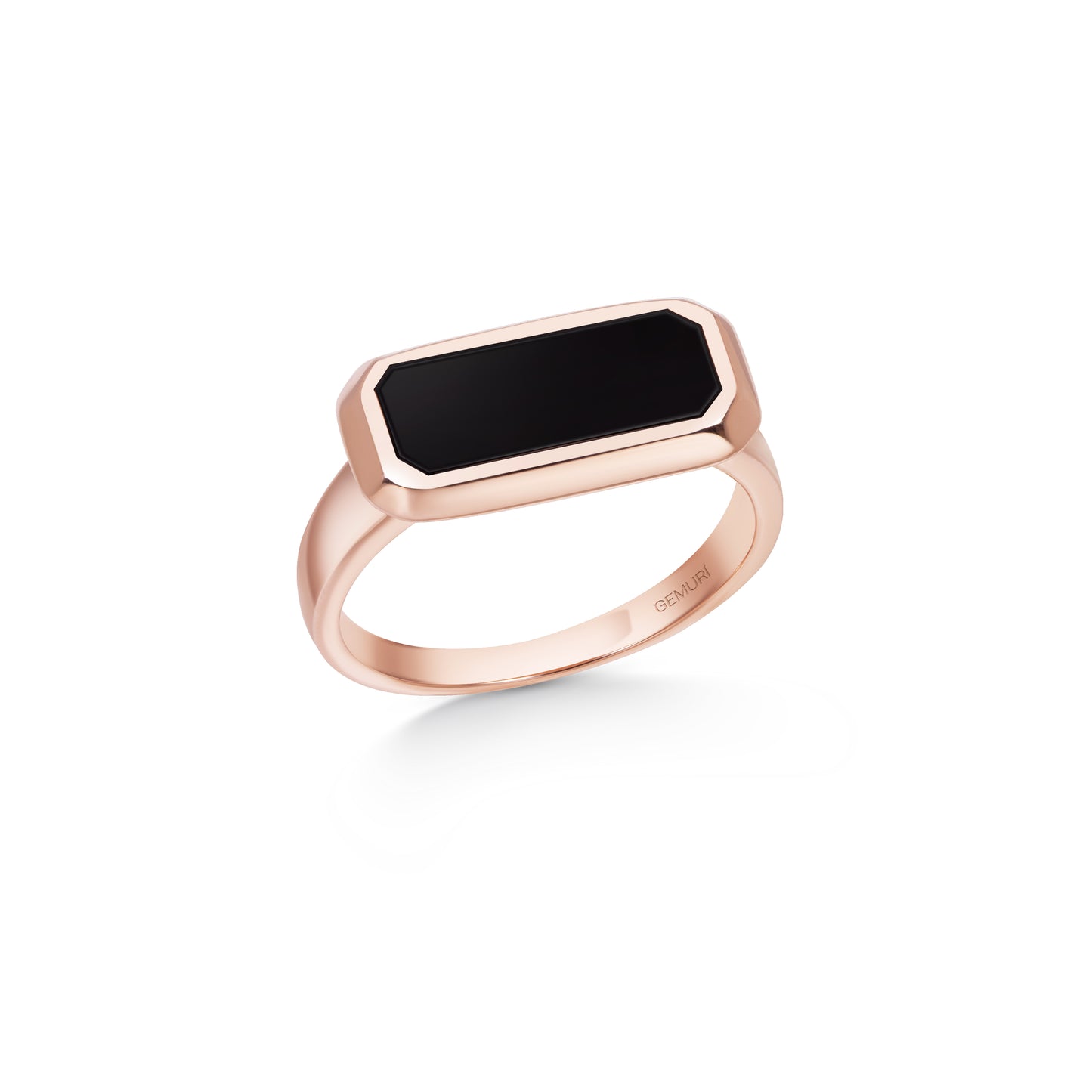 Octagon Onyx Ring – Rose Gold