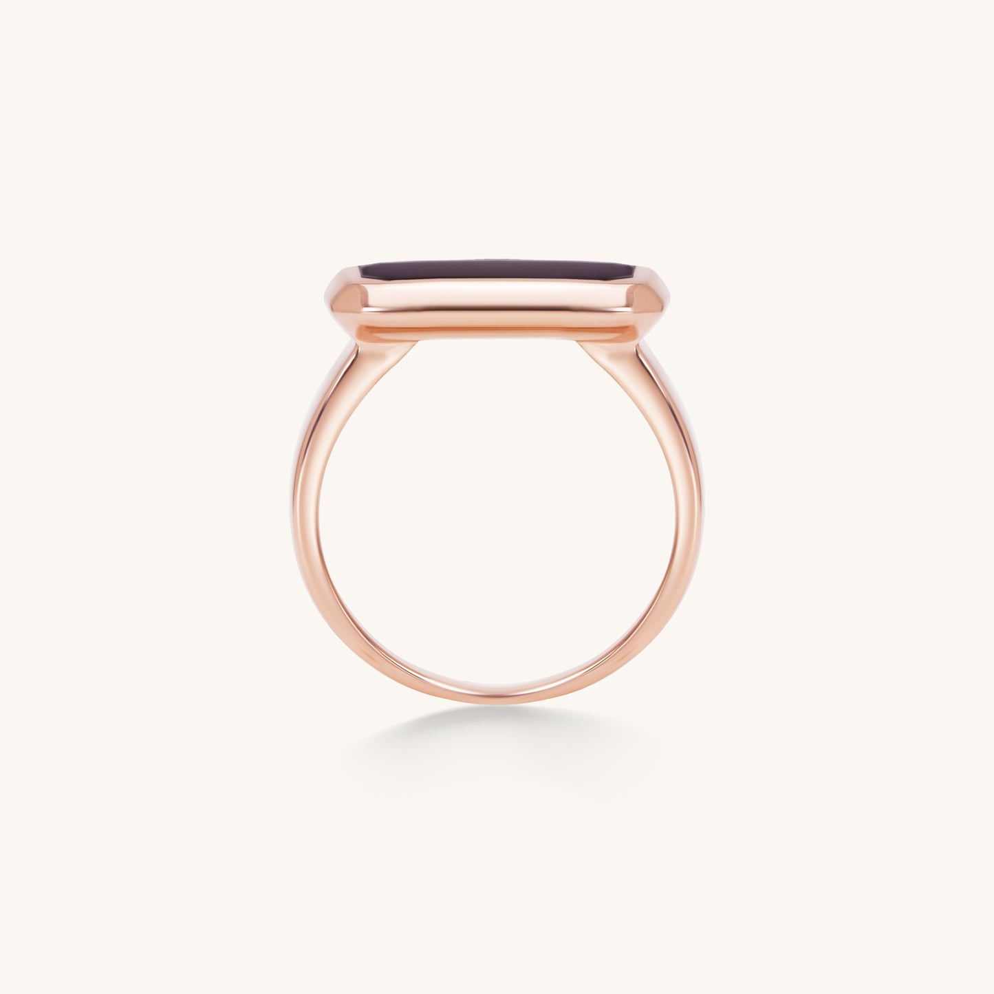 Octagon Onyx Ring – Rose Gold