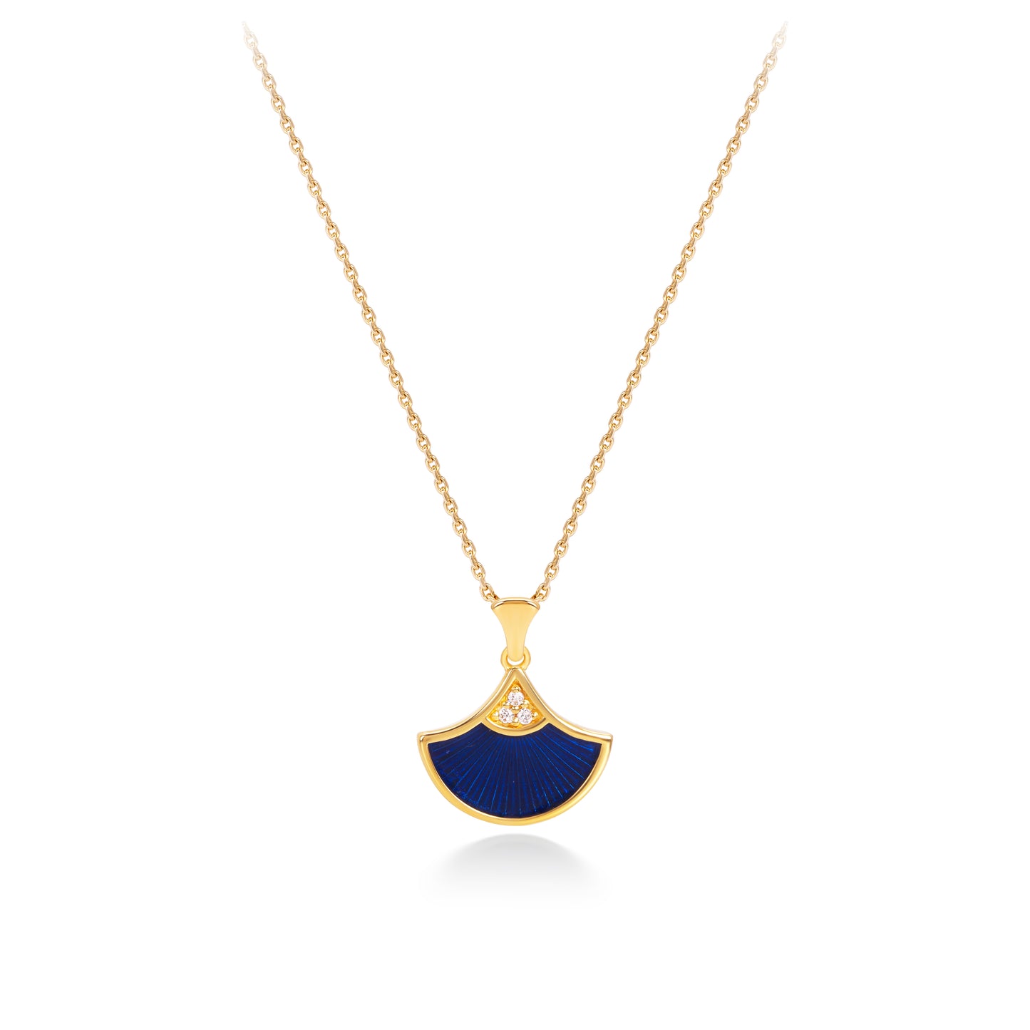 Ginkgo Fan Pendant Necklace | 18K Gold Plated Sterling Silver