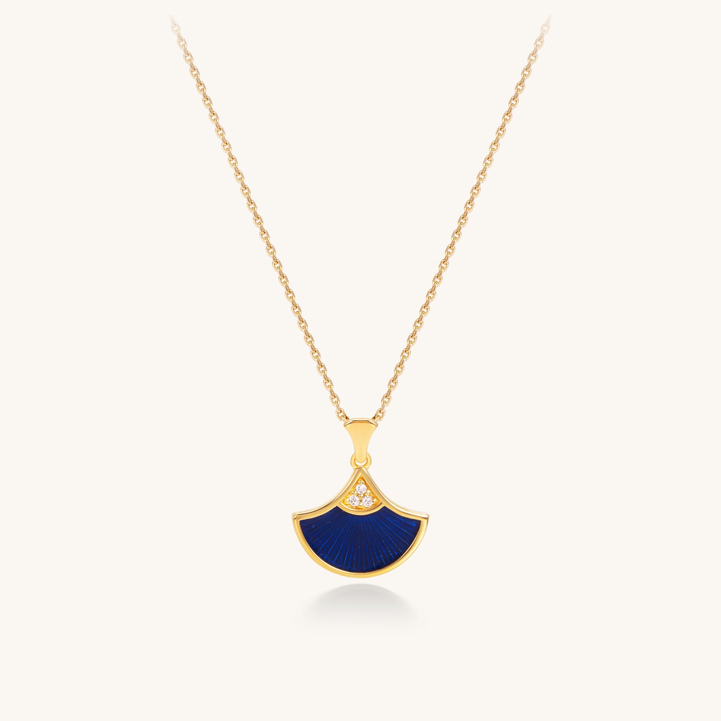 Ginkgo Fan Pendant Necklace | 18K Gold Plated Sterling Silver