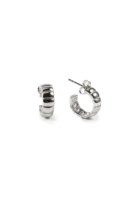 Sculpt Hoops – 18k White Gold Plated